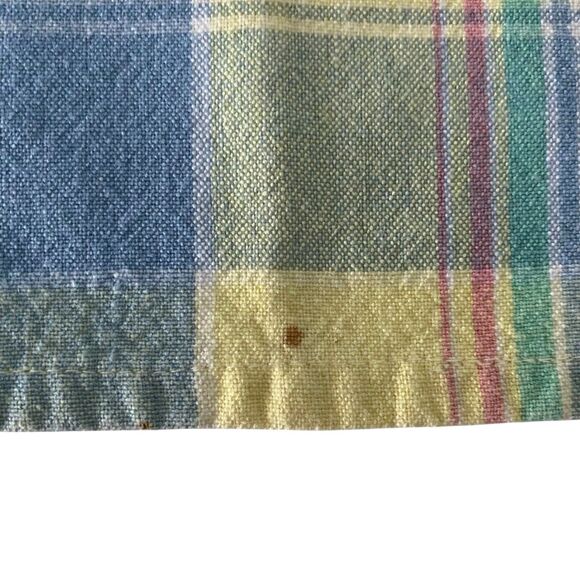 Lot of 4 Fiesta Cloth Napkins Pastel Plaid  17.5" x  16.5" Cotton Dining - Picture 6 of 6